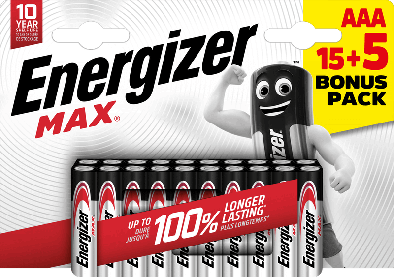 Energizer Max AAA alkalické batérie 15+5 20ks E303349400
