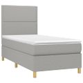 vidaXL Posteľný rám boxsping s matracom bledosivý 80x200 cm látka