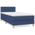 vidaXL Posteľný rám boxsping s matracom modrý 80x200 cm látka