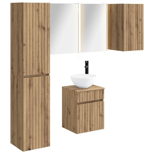 vidaXL Set kabinetov do kúpeľne 5 pcs Dub artisan 43 x 11,5 x 60,5 cm