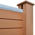 vidaXL Záhradný plot, 3 štvorcové + 1 šikmý panel, WPC 638 cm, hnedý