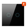 Inteligentný svetelný spínač WiFi Avatto TS02-EU-B2 2-cestný (čierny)