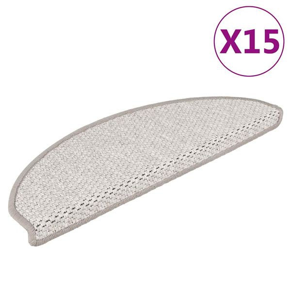 vidaXL Samolepiace nášľapy na schody, sisalový vzhľad 15 ks 65x21x4 cm