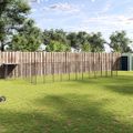 vidaXL Koterec pre psy čierny 26,62 m² oceľ