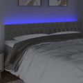 vidaXL Čelo postele s LED bledosivé 180x7x78/88 cm zamat