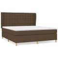 vidaXL Boxspring posteľ s matracom tmavohnedá 160x200 cm látka