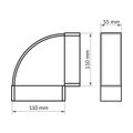 Koleno 90° horizontálne VENTS 5251 - 55x110mm PVC