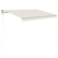 vidaXL Automatická markíza, LED a senzor vetra 350x250 cm, krémová