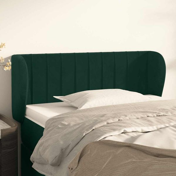 vidaXL Čelo postele so záhybmi tmavozelený 83x23x78/88 cm zamat