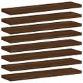 vidaXL Nástenné police 8 ks hnedý dub 40x10x1,5 cm kompozitné drevo