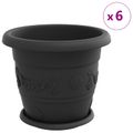 vidaXL Kvetináče 24 ks Čierna Ø 30 x 25 cm Plast