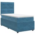 vidaXL Posteľ boxspring s matracom Modrá 90 x 200 cm Zamat