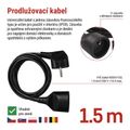 Predlžovací kábel EMOS PC0111 / 1,5 m / 1 zásuvka / čierny / PVC / 1 mm2