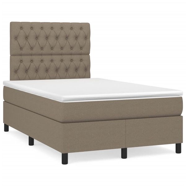 vidaXL Boxspring posteľ s matracom sivohnedá 120x190 cm látka