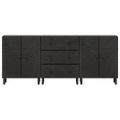 vidaXL Príručné skrinky 3 ks, čierne 60x33x75 cm, mangový masív