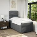 vidaXL Posteľný rám boxsping s matracom tmavosivý 80x200 cm látka
