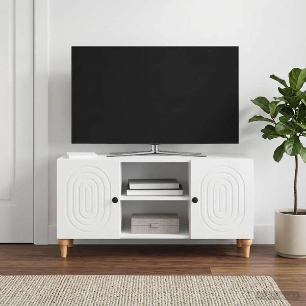 vidaXL TV skrinka Biela s vysokým leskom 102 x 34,5 x 50 cm