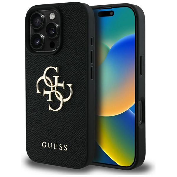 Puzdro Guess Hardcase PU Grained Big 4G a Classic Logo pre iPhone 16 Pro Max 6,9" Čierna