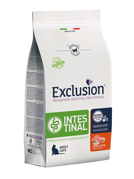 EXCLUSION CINP01 INTESTINAL  CAT veterinárne krmivo pre mačky 1,5 kg, bravčové/ryža