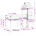 vidaXL Vysoká posteľ so strechou voskovo hnedá 75x190cm borovic. masív