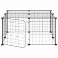 vidaXL 12-panelová klietka pre domáce zvieratá čierna 70x70x35 cm oceľ