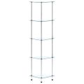 vidaXL Regál s 5 policami, priehľadný 30x30x130 cm, tvrdené sklo