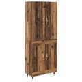 vidaXL Highboard Staré drevo 69,5 x 34 x 180 cm Kompozitné drevo