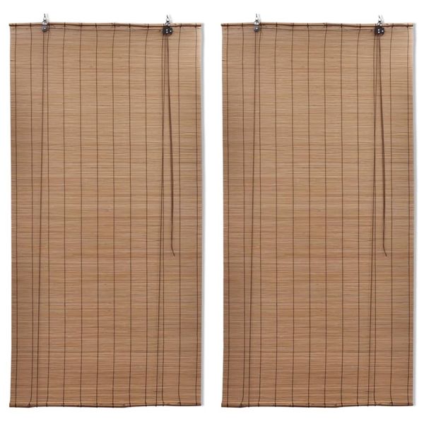 vidaXL Bambusové rolety 2 ks, hnedé 120x220 cm