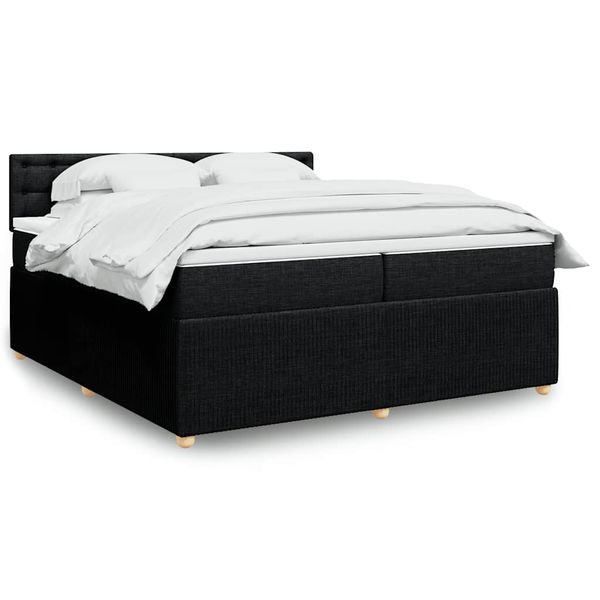 vidaXL Boxspring posteľ s matracom čierna 200x200 cm látka