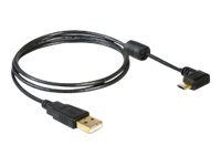Kábel USB - USB (M) na Micro USB typ B (M) - 1 m - 90° konektor