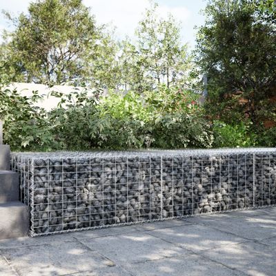 vidaXL Gabiónový kôš s krytom 200x100x50 cm pozinkované železo
