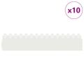 vidaXL Obrubníky trávnika 10 ks 103 x 0,05 x 22 cm Oceľ Biela