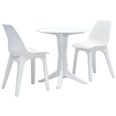 vidaXL 3-dielna bistro súprava biela plastová