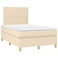 vidaXL Boxspring posteľ s matracom krémový 120x200 cm látka