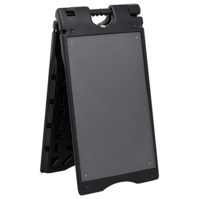 vidaXL Chodníková tabuľa s rámom v tvare A čierna 45x7x84,5 cm HDPE