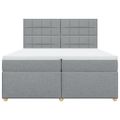 vidaXL Posteľný rám boxsping s matracom bledosivý 200x200 cm látka