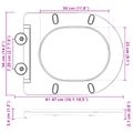 vidaXL WC sedadlo Čierna 47 x 36 x 3,4 cm Duroplast