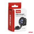Vodotesná nabíjačka s modrým LED indikátorom 4.2A 2xUSB 12/24V AMiO-04217