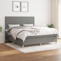 vidaXL Boxspring posteľ s matracom tmavosivá 160x200 cm látka
