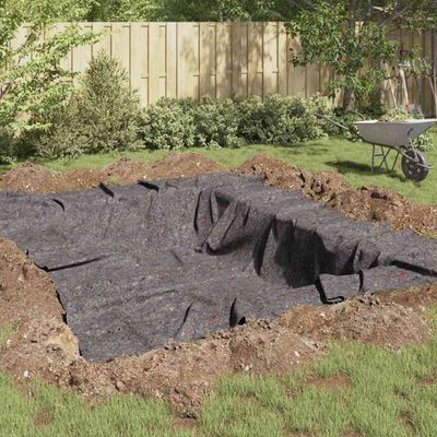 vidaXL Fleece na rybníky Sivá 1 x 25 m Polyester a bavlna