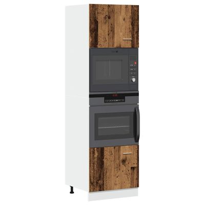 vidaXL Skrinka na mikrovlnku “Lyon” Old Wood 60x57x207 cm