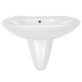 vidaXL Nástenné umývadlo keramické biele 690x520x210 mm