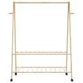 vidaXL Vešiak na oblečenie s policami a kolieskami 132x45,5x155,5 cm