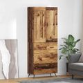 vidaXL Highboard Staré drevo 69,5 x 34 x 180 cm Kompozitné drevo