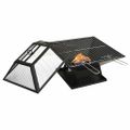 vidaXL 2 v 1 ohnisko s grilom a kutáčom 46,5x46,5x37 cm oceľ