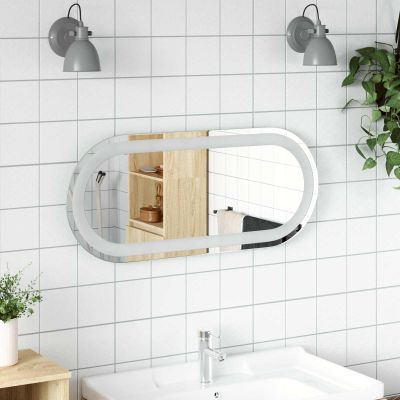 vidaXL Zrkadlo do kúpeľne s LED Priehľadná 70 x 30 cm tvrdené sklo