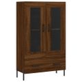vidaXL Vysoká skrinka hnedá dub 69,5x31x115 cm kompozitné drevo