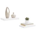vidaXL Plávajúce nástenné police 2 ks, lesklé biele 40x23,5x3,8 cm, MDF