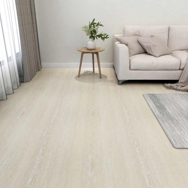vidaXL Podlahové dosky 5,11 m² 55 pcs PVC Biela a béžová