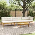 vidaXL 4 Kus Súpravy pohoviek z paliet do záhrady Pevné akáciové drevo